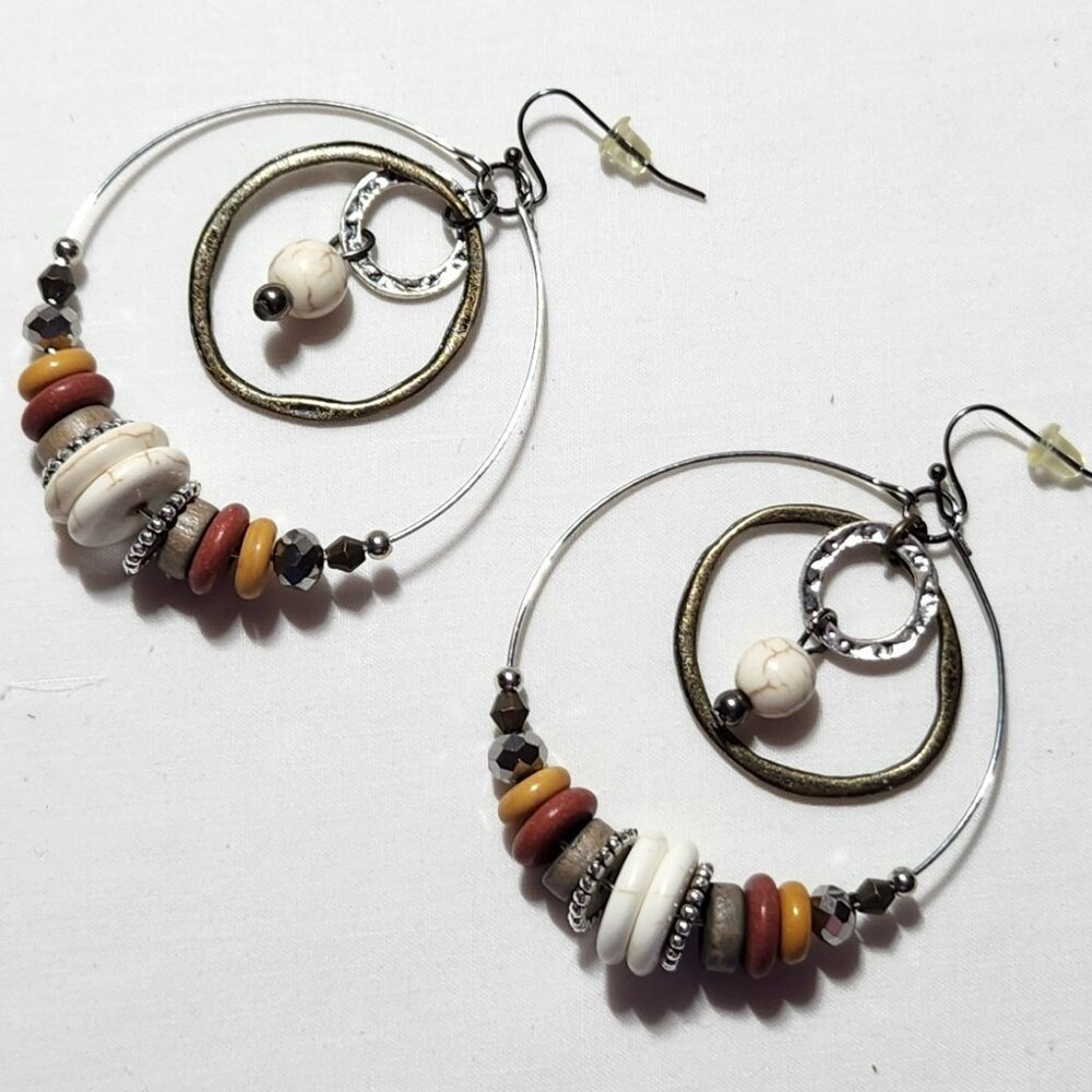 THREE FOR $20 Boho style earrings very pretty costume round NWOT